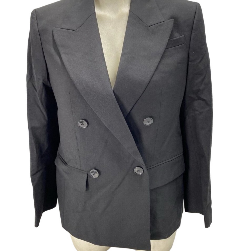 Banana Republic Womens Relaxed Double Breasted Wool Blazer